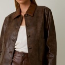  Brooks Faux Leather Long Sleeve Cropped Jacket | Women's Outerwear | Chic Trendy Fall and Winter Fashion | Collared | Layering