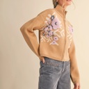  Cameron Floral Zip Up Sweater Cardigan | Women's Fall and Winter Knit Top | Chic Warm Stylish Soft Statement Shirt