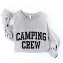  Camping Crew Oversized Graphic Sweatshirt | Camp Long Sleeve Crewneck Soft Sweater | Gray | Cotton