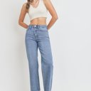  Carmella High Rise Clean Dad Jean | Non-Distressed Denim | Medium Wash | Wide-Leg | Trendy Fall Jean