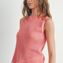  Charlee Rib-Knit Sweater Vest | Women's Layering Sleeveless Top | Casual Textured, High-Quality Shirt | Trendy Women's Summer Fashion