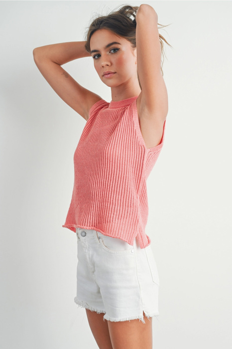 Charlee Rib-Knit Sweater Vest | Women's Layering Sleeveless Top | Casual Textured, High-Quality Shirt | Trendy Women's Summer Fashion