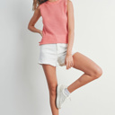 Charlee Rib-Knit Sweater Vest | Women's Layering Sleeveless Top | Casual Textured, High-Quality Shirt | Trendy Women's Summer Fashion