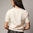  Cheers Round Neck Rhinestone Sweater | Women's Beige Top | Holiday Trendy Winter Shirt | Festive Style