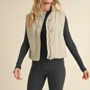  Chloe Puffer Vest | Sage Zip-Up Winter Women's Vest | Layering Vest | Warm Casual Athleisurewear