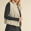  Chloe Puffer Vest | Sage Zip-Up Winter Women's Vest | Layering Vest | Warm Casual Athleisurewear