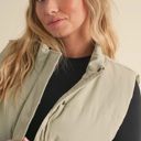  Chloe Puffer Vest | Sage Zip-Up Winter Women's Vest | Layering Vest | Warm Casual Athleisurewear