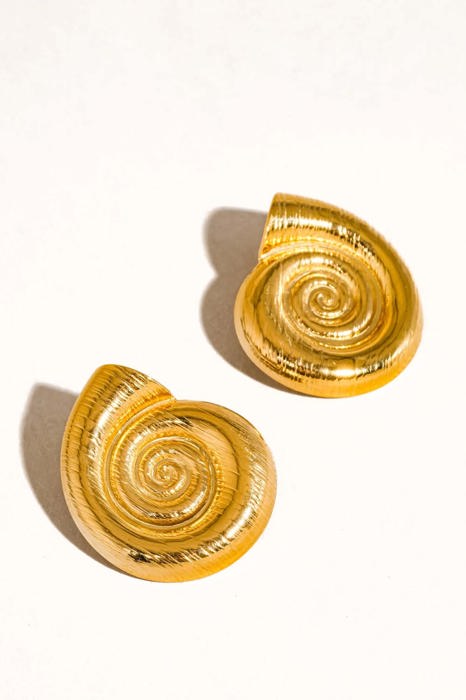 Coraline 18K Gold Seashell Stud Earrings | Women's Summer Accessories | Lead & Nickel Free | Hypoallergenic | Water Resistant