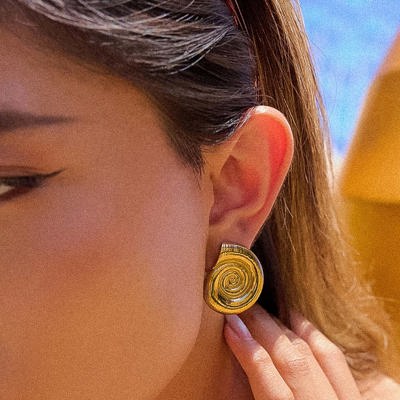 Coraline 18K Gold Seashell Stud Earrings | Women's Summer Accessories | Lead & Nickel Free | Hypoallergenic | Water Resistant