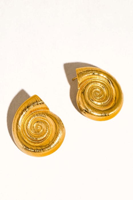 Coraline 18K Gold Seashell Stud Earrings | Women's Summer Accessories | Lead & Nickel Free | Hypoallergenic | Water Resistant