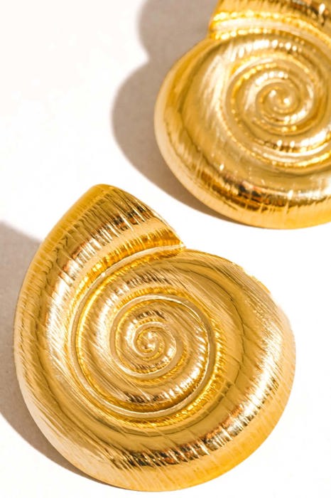 Coraline 18K Gold Seashell Stud Earrings | Women's Summer Accessories | Lead & Nickel Free | Hypoallergenic | Water Resistant