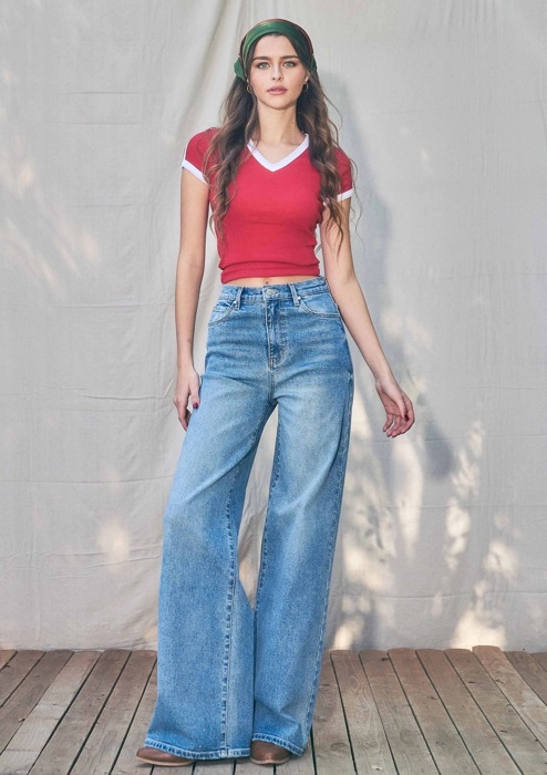 Courtney High-Rise Essential Wide Leg Jeans | Women's Denim | Everyday Bottoms | Casual Medium Wash | All Seasons