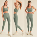  Dara Seamless Bra + Legging Set | Sage Green | Activewear | Sports Bra | Athleisure | Gym Attire