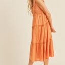  Denise Crochet Knit Midi Dress | Summer Vacation Dress | Wedding Guest Dress | Orange Midi Dress