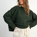  Eleanor Tie-Back Sweater | Women's Green Fall and Winter Top | Comfy and Stylish
