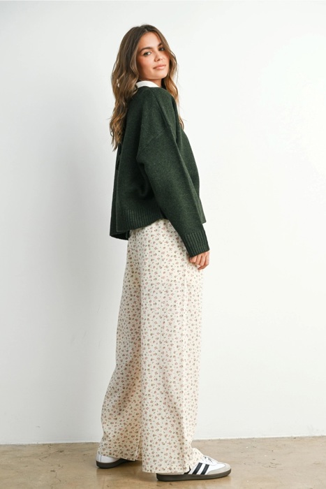 Eleanor Tie-Back Sweater | Women's Green Fall and Winter Top | Comfy and Stylish