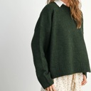  Eleanor Tie-Back Sweater | Women's Green Fall and Winter Top | Comfy and Stylish