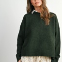  Eleanor Tie-Back Sweater | Women's Green Fall and Winter Top | Comfy and Stylish