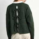  Eleanor Tie-Back Sweater | Women's Green Fall and Winter Top | Comfy and Stylish