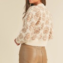  Elise Floral Pattern Knit Sweater | Women's Warm Soft Knit Pullover | Fall and Winter Fashion