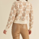  Elise Floral Pattern Knit Sweater | Women's Warm Soft Knit Pullover | Fall and Winter Fashion