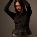  Eliza Solid Semi-Sheer Ruch Bodice Top | Women's Black Blouse | Date Night GNO Shirt | Side Zipper | Fall and Winter Style