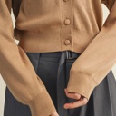  Erika Wide Collar Sweater Cardigan | Women's Beige Tan Neutral Button-Up | Fall and Winter Trendy Fashion | Layering