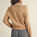 Erika Wide Collar Sweater Cardigan | Women's Beige Tan Neutral Button-Up | Fall and Winter Trendy Fashion | Layering