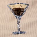  Espresso Martini Round Neck Rib Top | Women's Top | Holiday Shirt | Fall and Winter Trendy Fashion | Embellished | Tan Rib Knit