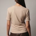  Espresso Martini Round Neck Rib Top | Women's Top | Holiday Shirt | Fall and Winter Trendy Fashion | Embellished | Tan Rib Knit