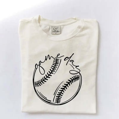 Game Day Mineral Washed Graphic Tee | Cream Women's T-Shirt | Baseball Sports Fan