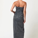  Grace Tube Denim Midi Dress | Tube Top | Denim | Slit | Trendy Fall Dress