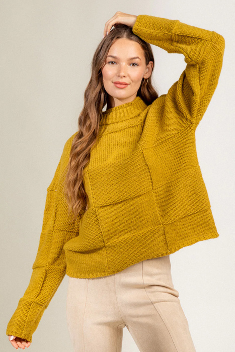Harlow Cozy Sweater | Kiwi Yellow Women's Soft and Cozy Sweater | Fall Sweaters | Fall Style | Chunky Sweater | Winter Style | Fall and Winter Sweater