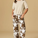  Harper French Terry Top | Women's Cropped Short Sleeve Comfort Shirt | Casual Athleisurewear | Neutral Style
