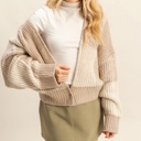  Isabel Two-Tone Checkered Sweater Cardigan | Women's Fall and Winter Fashion | Neutral Style | Trendy | Button | Cozy | Transitional Piece
