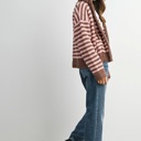  Jayden Striped Zip-Up Hooded Cardigan | Women's Fall & Winter Jacket | Striped | Cozy and Soft | Casual Style