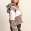 Joni Colorblock Cropped Hoodie | Tan Beige White Neutral Women's Sweatshirt with Hood | Fall and Winter Fashion | Casual Athleisure
