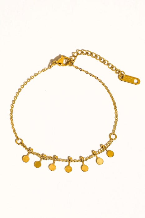 Kaylani 18K Gold Classic Round Charm Bracelet | Women's Accessories | Lead & Nickel Free | Hypoallergenic | Water Resistant