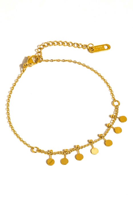 Kaylani 18K Gold Classic Round Charm Bracelet | Women's Accessories | Lead & Nickel Free | Hypoallergenic | Water Resistant
