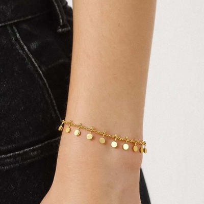 Kaylani 18K Gold Classic Round Charm Bracelet | Women's Accessories | Lead & Nickel Free | Hypoallergenic | Water Resistant