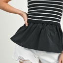  Kenna Flowy Peplum Tube Top | Black and White Striped Tube Top Flowy Shirt | Summer Top