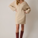  Kristin Collared Sweater Dress | Women's Fall and Winter Fashion | Thanksgiving and Holiday Outfit Inspo | Neutral | Long Sleeves | Mini | Layering