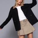  Liana Corduroy Barn Jacket - BLACK | Women's Casual Fall and Winter Style | Trendy | Collared | Neutral