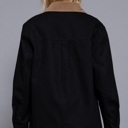  Liana Corduroy Barn Jacket - BLACK | Women's Casual Fall and Winter Style | Trendy | Collared | Neutral
