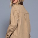  Liana Corduroy Barn Jacket - KHAKI | Women's Casual Fall and Winter Style | Trendy | Collared | Neutral