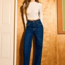  Madyson Stud Wide Leg Jeans | Women's Denim | Trendy High Waist Medium Wash | Fall and Winter Style | Year-Round | Statement Jean