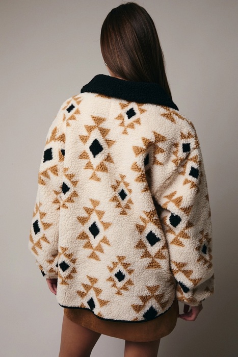 Maven Sherpa Zip Up Jacket | Women's Fall or Winter Top | Collared | Trendy Style | Cold Weather Comfy Fashion