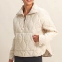  Mia Quilted Half-Zip High Neck Pullover | Women's Fall Jacket | Neutral Beige | Relaxed Fit | Comfy Style