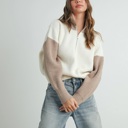  Micah Color Block Collar Half Zipper Pullover Sweater | Women's Winter Style | Neutral