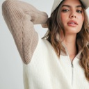  Micah Color Block Collar Half Zipper Pullover Sweater | Women's Winter Style | Neutral